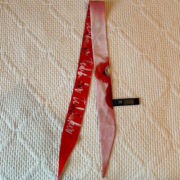 Ted Baker Tie/Ribbon Recycled Polyester Red and White - Picture 4 of 14